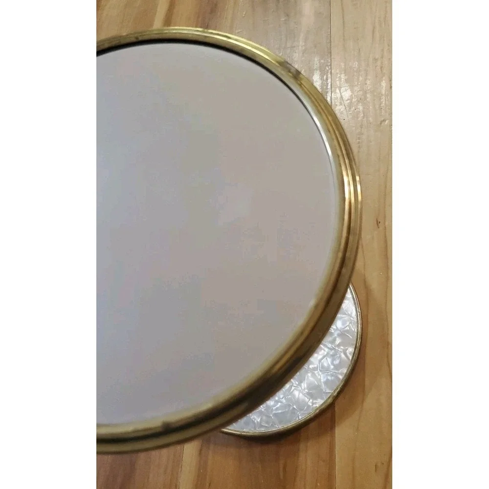 Vintage Brass Gooseneck Vanity Mirror Bendable Adjustable Mirror Double Sided